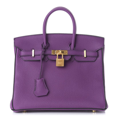 Hermes Togo Horseshoe Birkin 25 Anemone Black 1 of 10