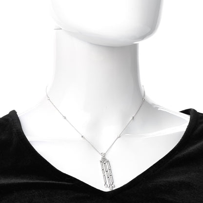 Tiffany Platinum Diamond Jazz Triple Bar Drop Pendant Necklace 2 of 6