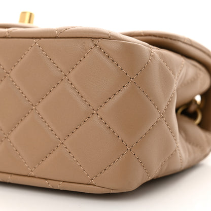 Chanel Lambskin Quilted Mini Pearl Crush Flap Dark Beige 10 of 11