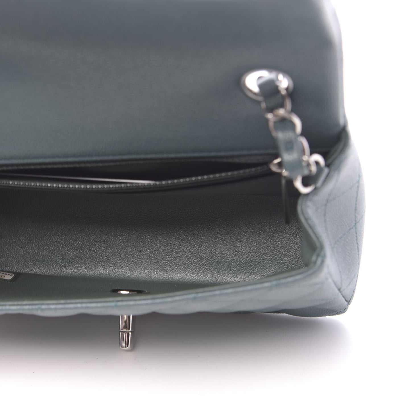 Caviar Quilted Mini Rectangular Flap Dark Green