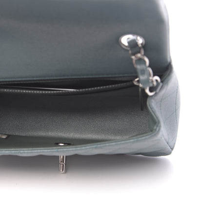 Chanel Caviar Quilted Mini Rectangular Flap Dark Green 4 of 10