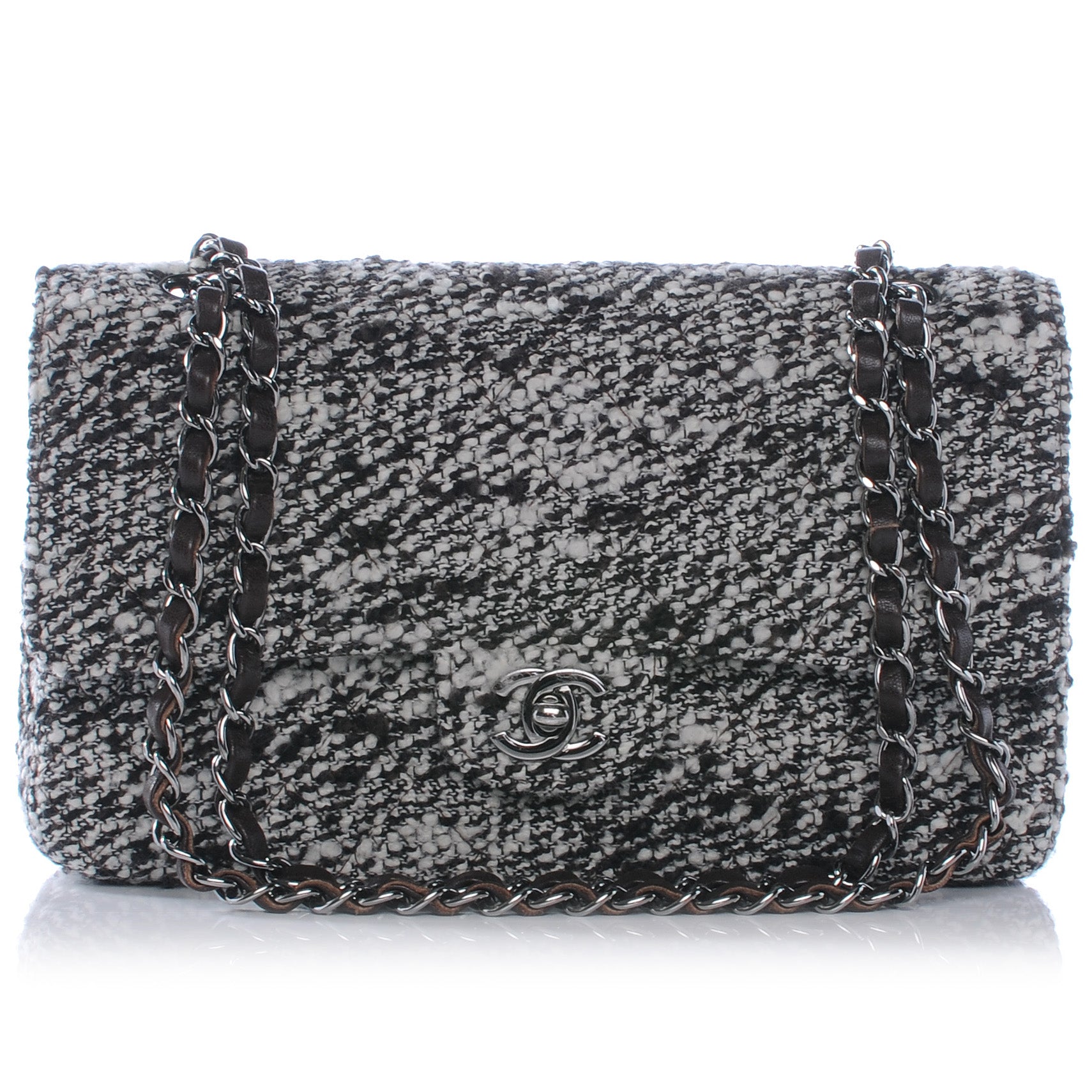 Chanel Tweed Medium Double Flap Brown 1 of 8
