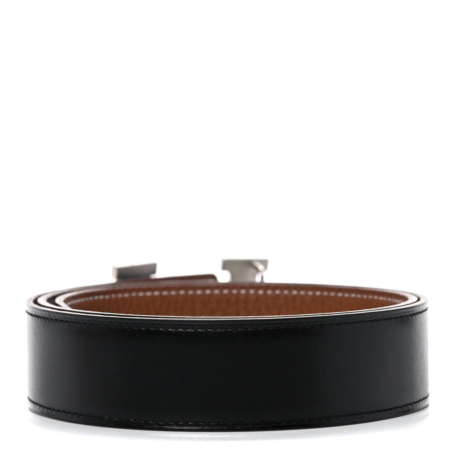 Hermes Box Togo 32mm H Belt 75 Black Gold 2 of 10