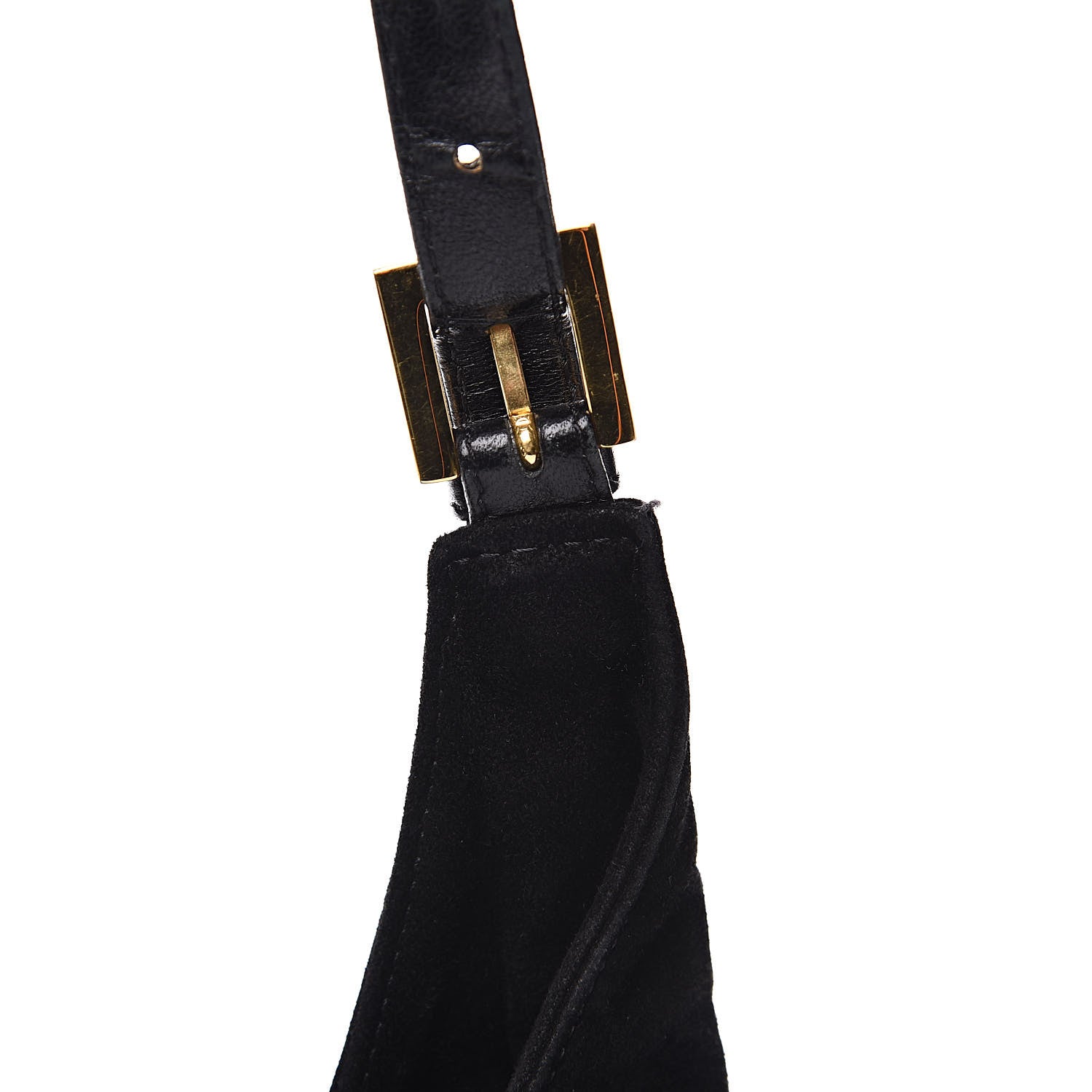 Fendi Suede Glitter Shoulder Bag Black 13 of 13