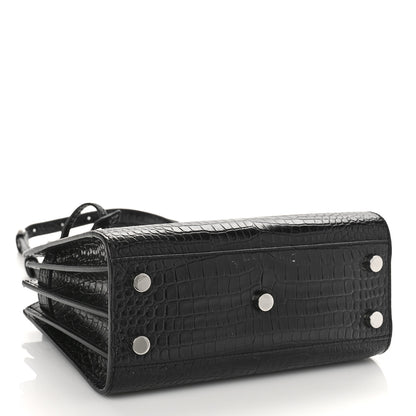 Saint Laurent Calfskin Crocodile Embossed Nano Sac De Jour Black 4 of 8