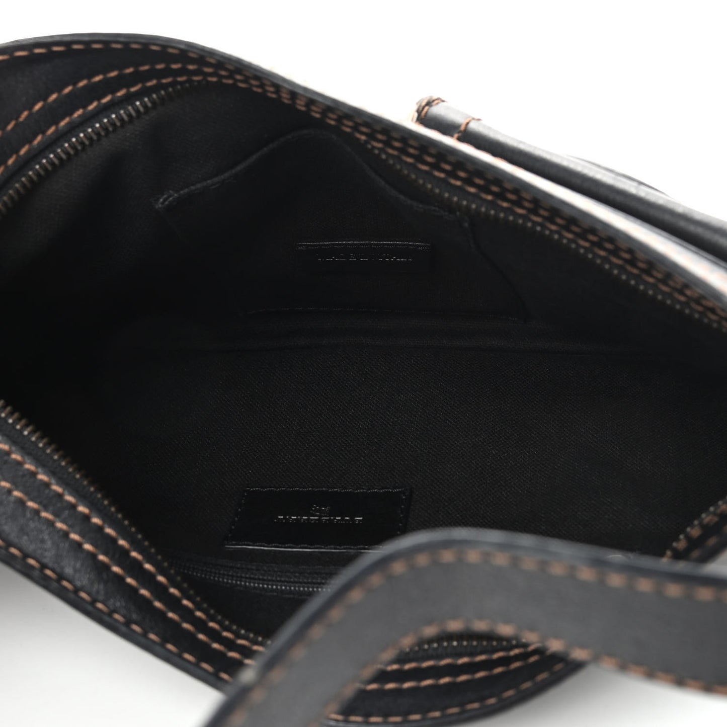Calfskin Two Front Pocket Shoulder Bag Black