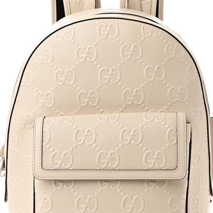Gucci Calfskin GG Tennis Embossed Backpack Mystic White Black 8 of 11