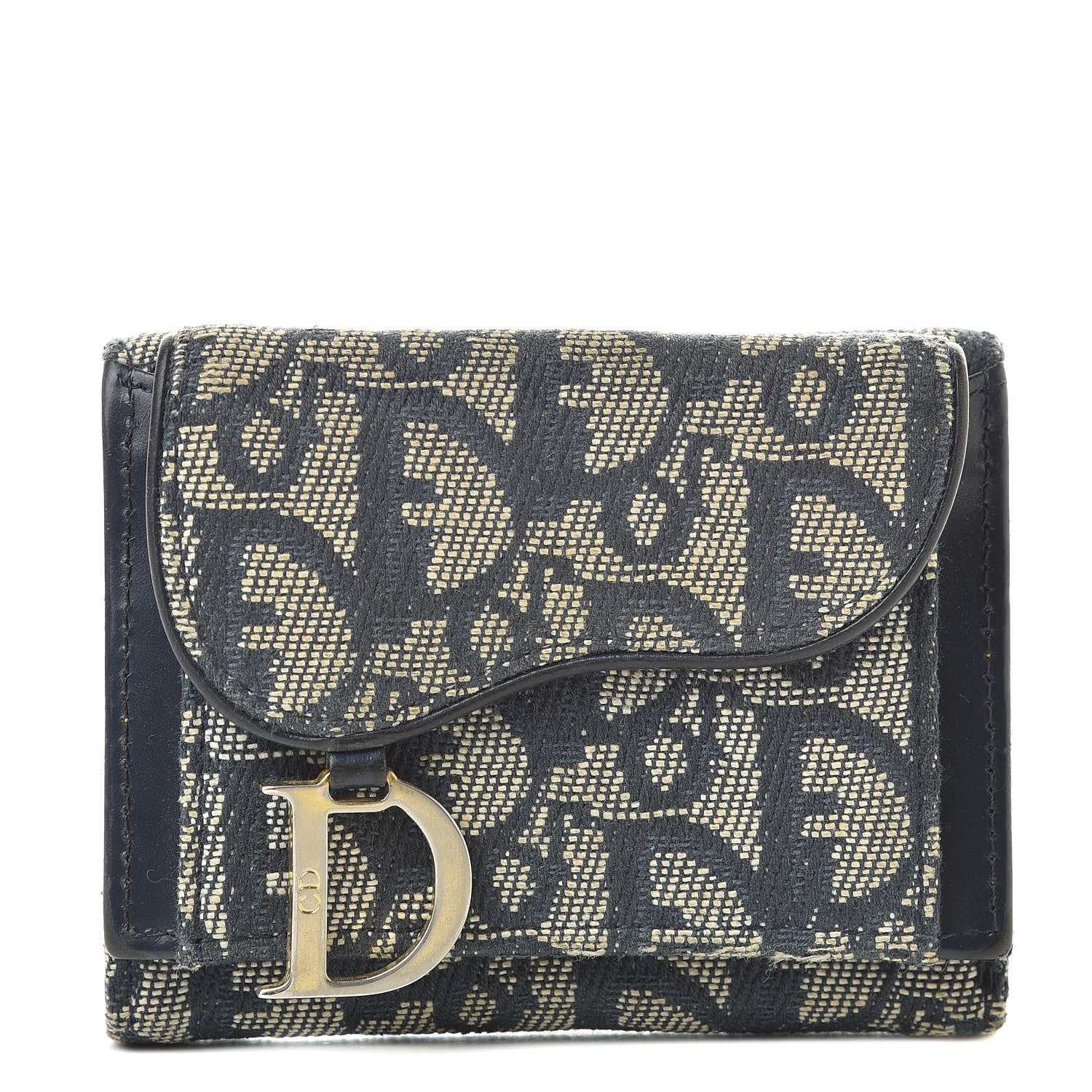 Christian Dior Monogram Compact Saddle Wallet Blue 1 of 10