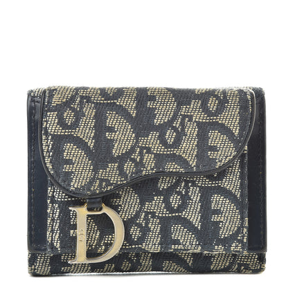 Christian Dior Monogram Compact Saddle Wallet Blue 1 of 10