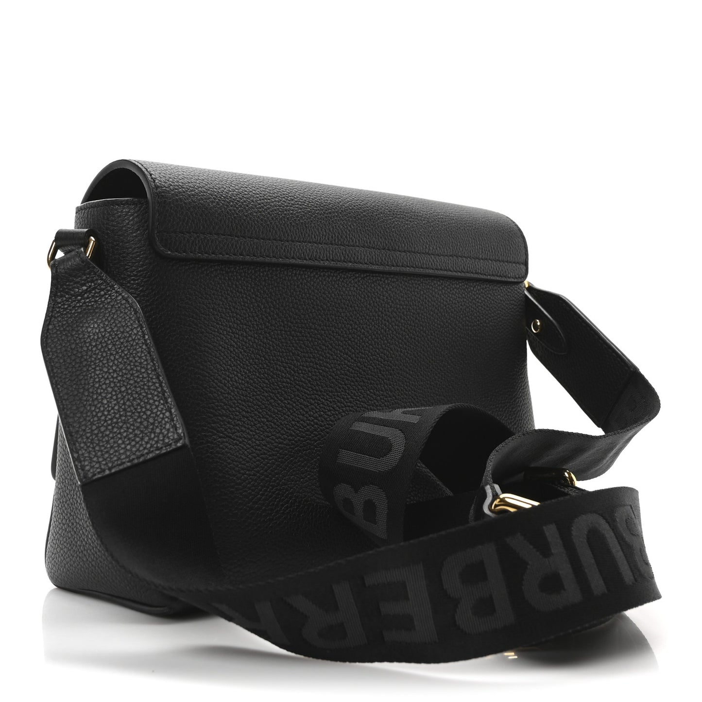 Grainy Calfskin Vintage Check Note Crossbody Bag Black