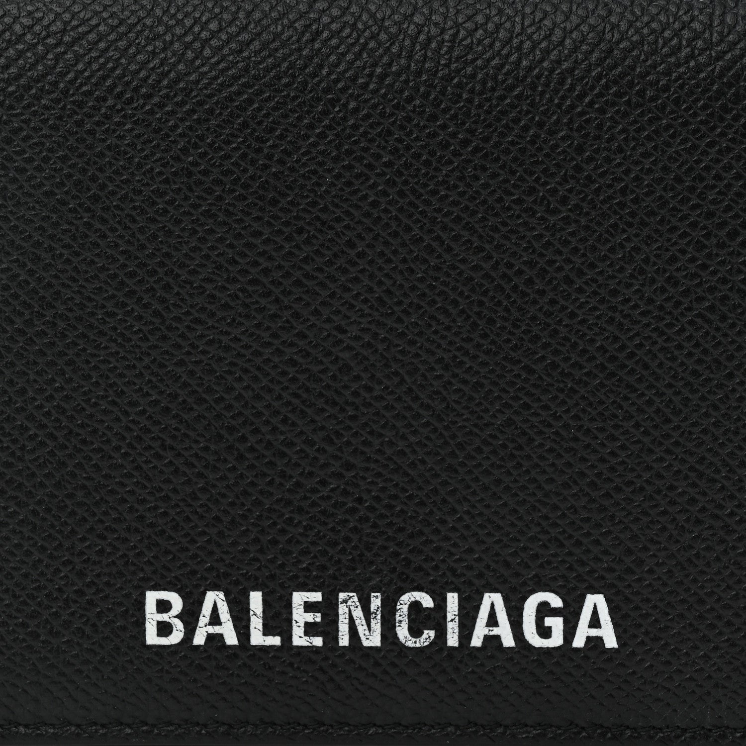 Balenciaga Signature Grained Calfskin Logo Ville Wallet on Chain Black 9 of 11