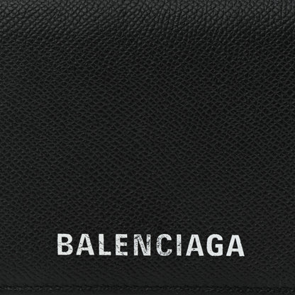 Balenciaga Signature Grained Calfskin Logo Ville Wallet on Chain Black 9 of 11