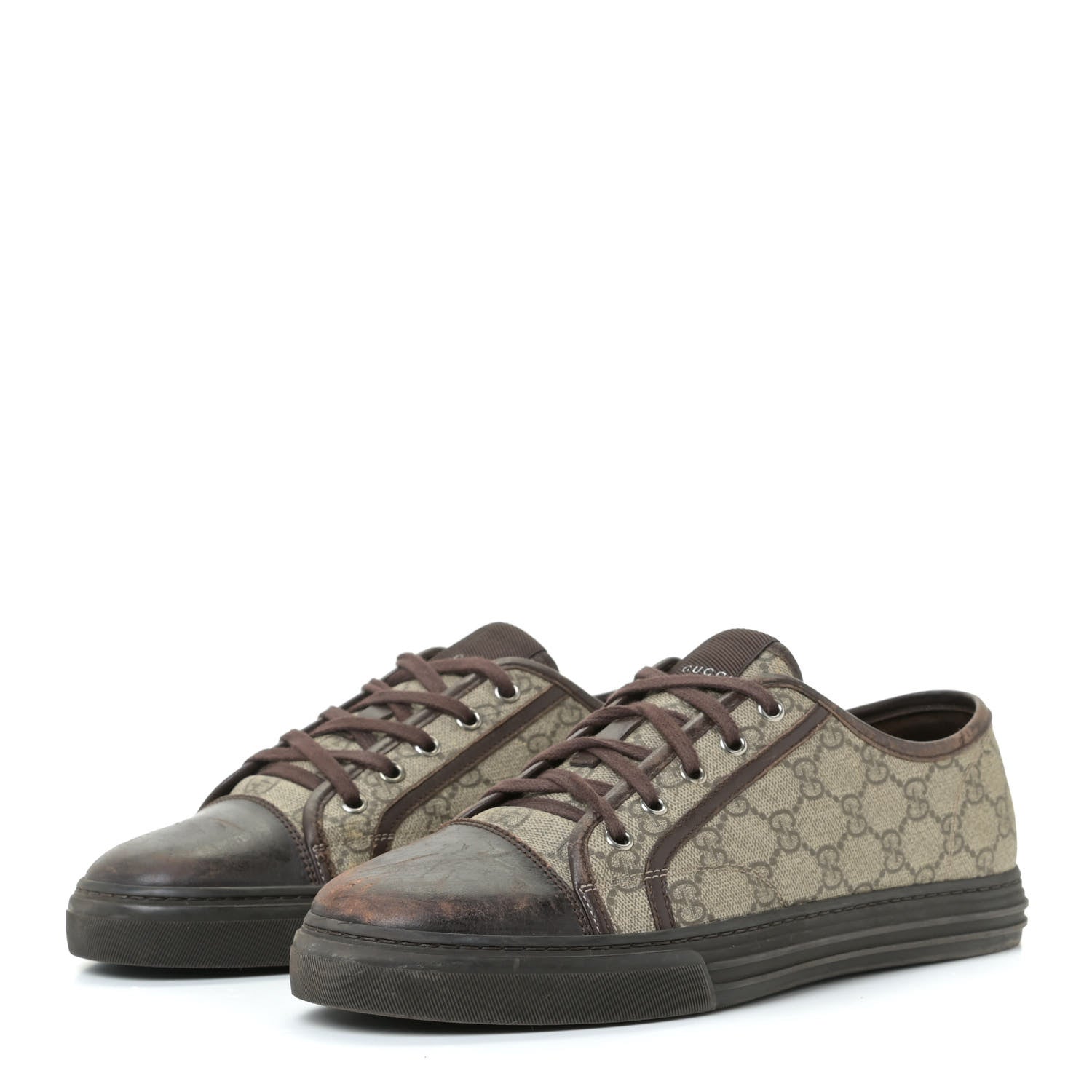 Gucci GG Supreme Monogram Mens Sneakers 8.5 Brown 3 of 22