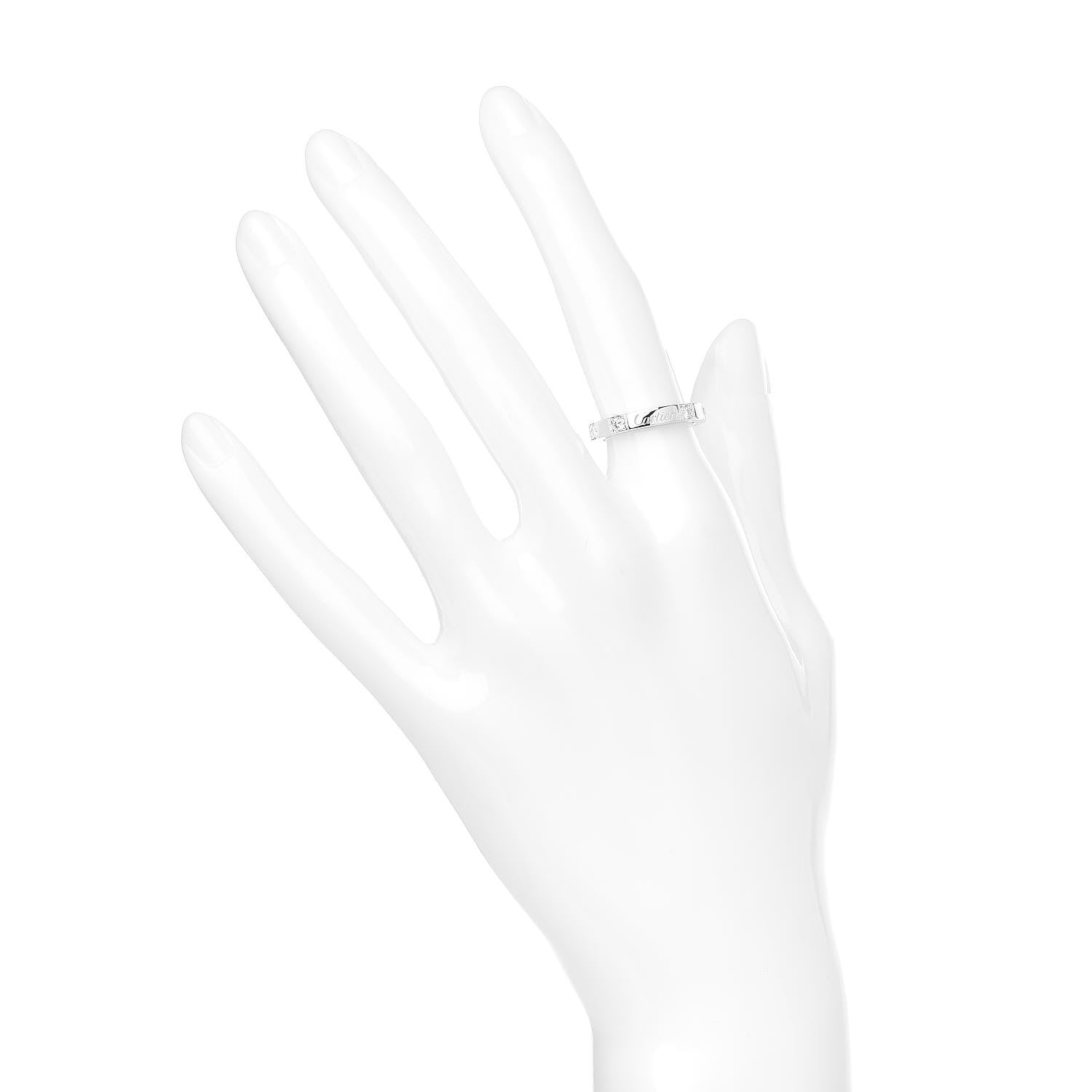 Cartier 18K White Gold Diamond Lanieres Half Eternity Band Ring 49 5 2 of 4