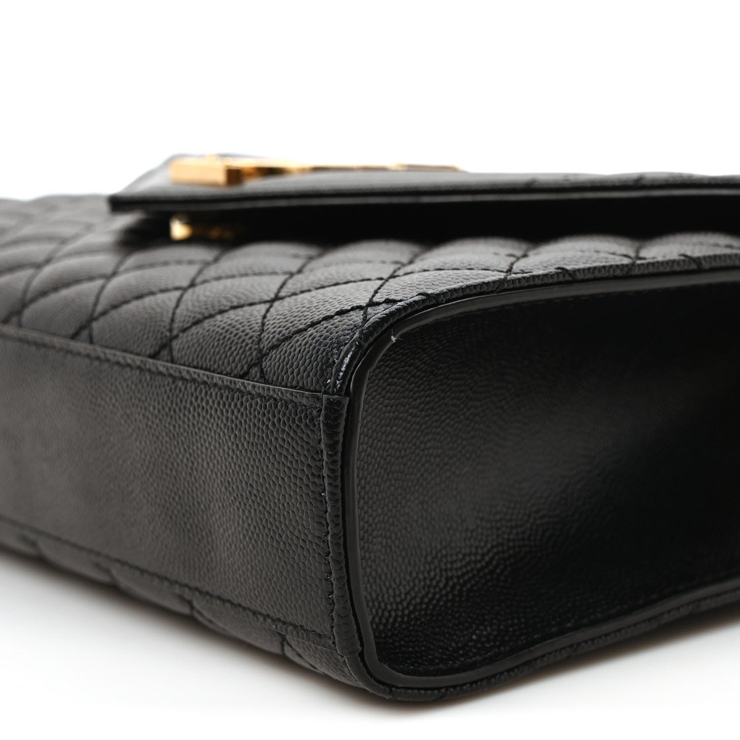 Grain De Poudre Textured Mixed Matelasse Triquilt Medium Monogram Satchel Black