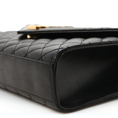 Saint Laurent Grain De Poudre Textured Mixed Matelasse Triquilt Medium Monogram Satchel Black 10 of 10