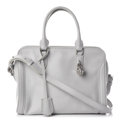 Alexander McQueen Pebbled Calfskin Small Skull Padlock Zip Around Tote Light Grey 1 of 14