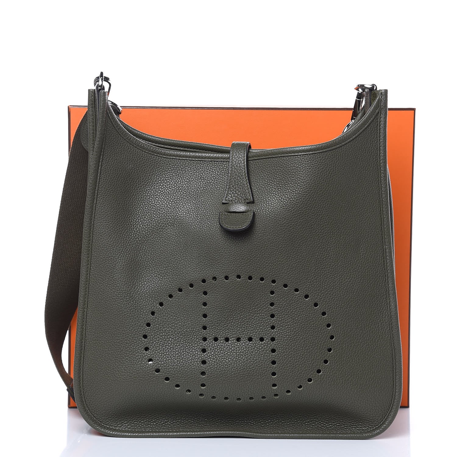 Hermes Taurillon Maurice Evelyne III PM Vert Olive 11 of 12