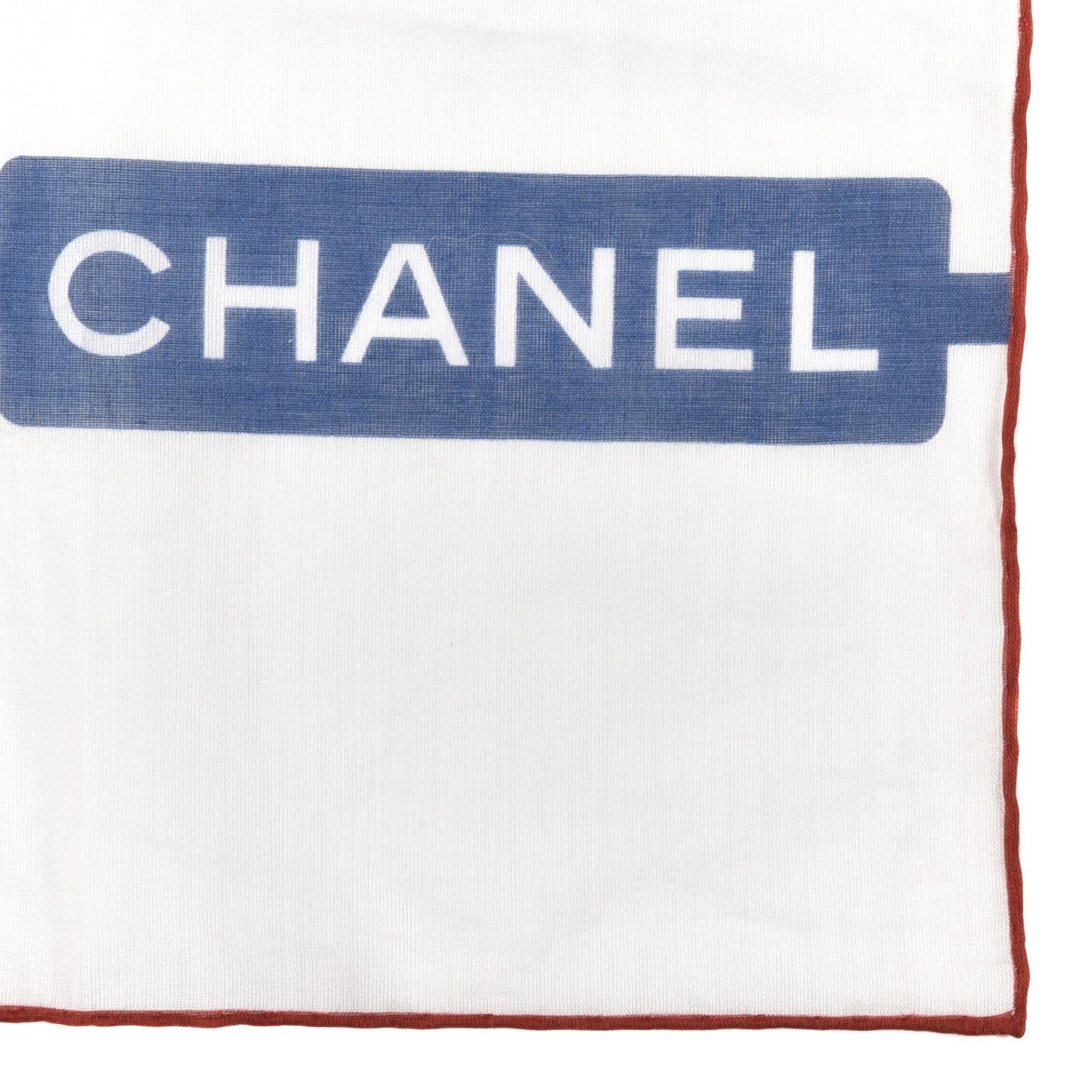 Cotton CC Luggage Bandana Scarf Ivory Burgundy