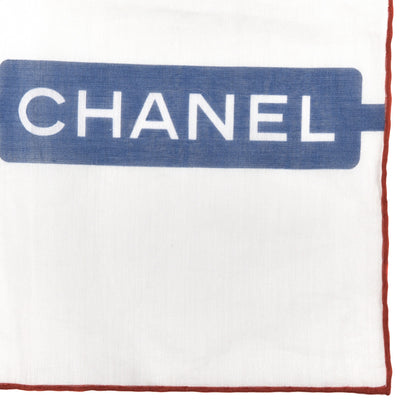 Chanel Cotton CC Luggage Bandana Scarf Ivory Burgundy 2 of 3