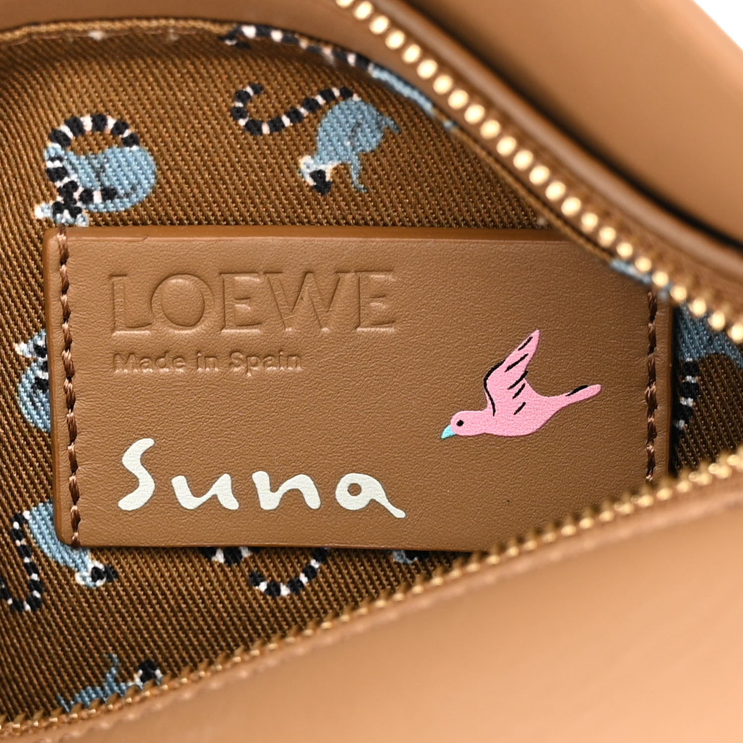 Loewe X SUNA FUJITA Satin Calfskin Mini Lemur Puzzle Edge Bag Brown 6 of 12