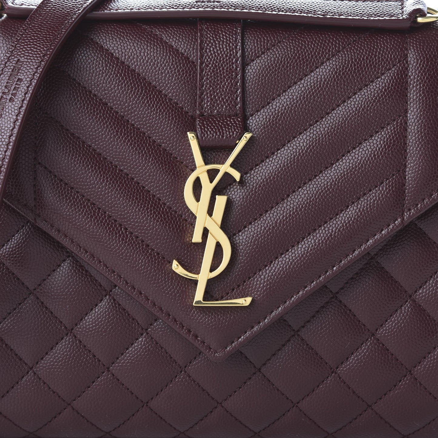 Grain De Poudre Textured Mixed Matelasse Medium Triquilt Monogram Satchel Rouge Legion