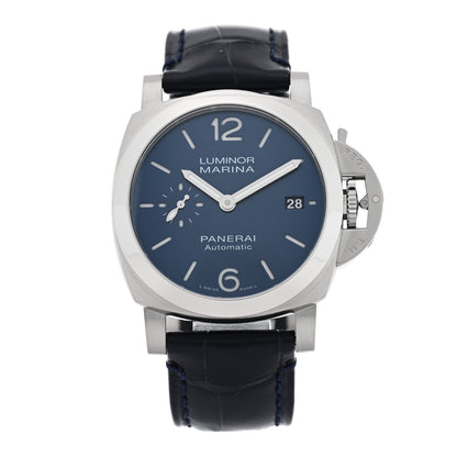 Breitling PANERAI Stainless Steel Alligator 40mm Luminor Quaranta Automatic Watch Blue PAM01370 Blue 1 of 5