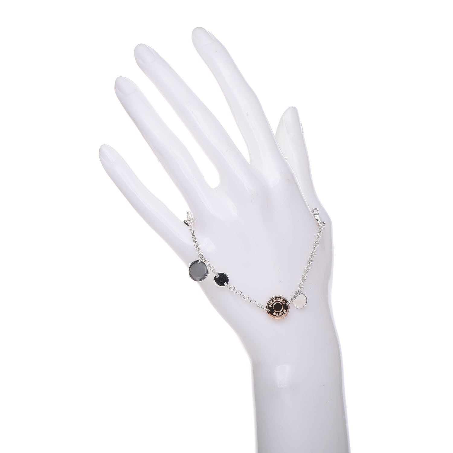 Hermes Sterling Silver 18K Rose Gold Confettis Bracelet 2 of 4