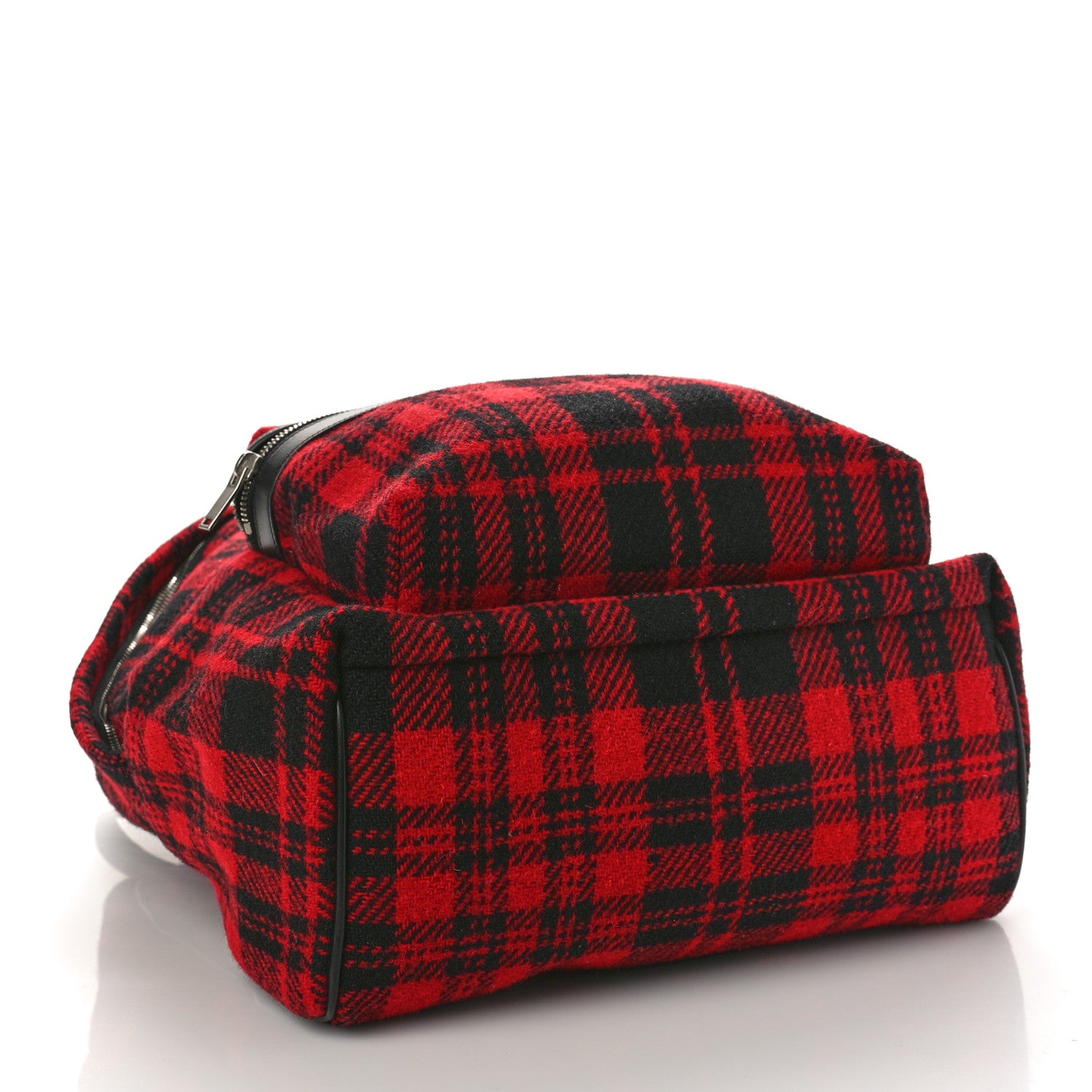 Saint Laurent Wool Tartan City Backpack Red Black 4 of 8