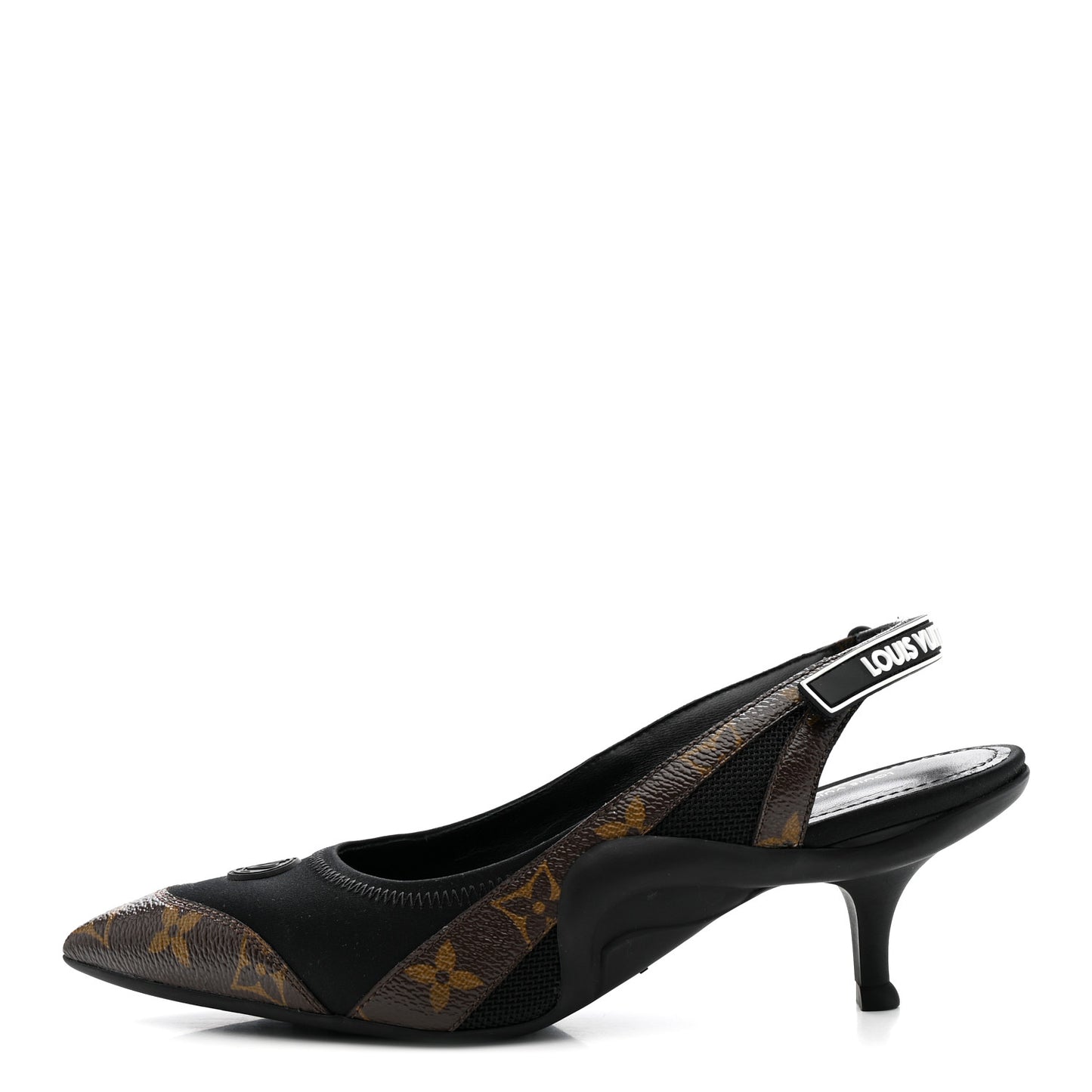 Patent Monogram Archlight Slingback Pumps Black