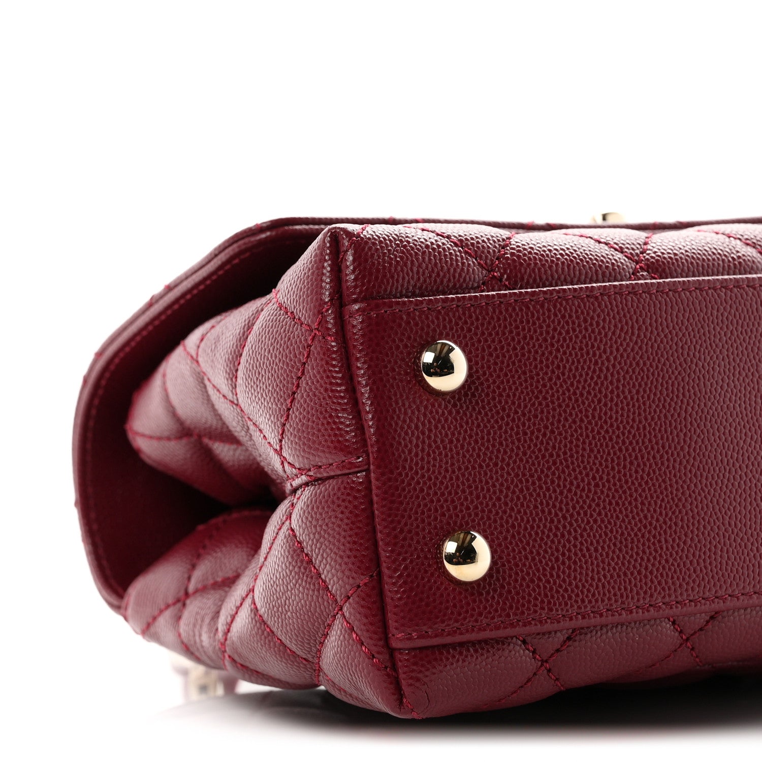 Chanel Caviar Quilted Mini Coco Handle Flap Burgundy 9 of 11