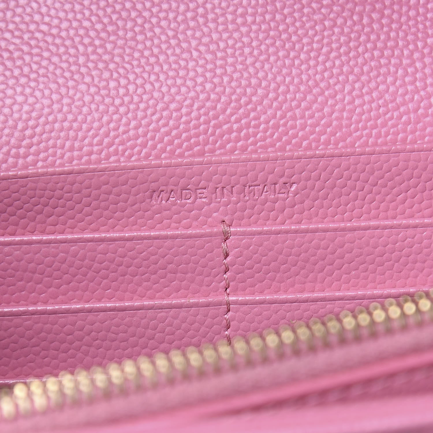 Saint Laurent Grain De Poudre Matelasse Chevron Monogram Chain Wallet Indian Pink 7 of 12