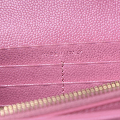 Saint Laurent Grain De Poudre Matelasse Chevron Monogram Chain Wallet Indian Pink 7 of 12