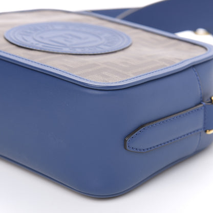 Fendi Glazed Fabric Vitello Century F is Fendi FF 1974 Stamp Patch Camera Case Mogano Panna Iris 10 of 10