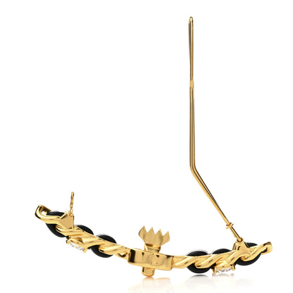 Chanel Crystal Lambskin CC More Is More Hair Clip Black Gold 3 of 4