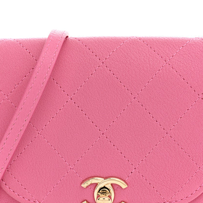 Chanel Goatskin Stitched Casual Trip Messenger Flap Pink 7 of 9
