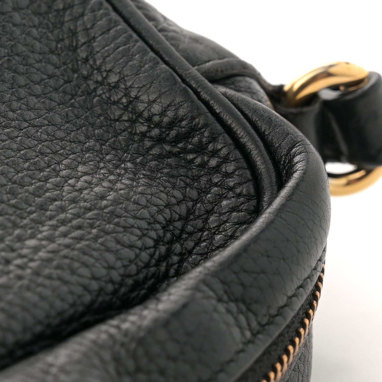 Pebbled Calfskin Mini Soho Disco Bag Black