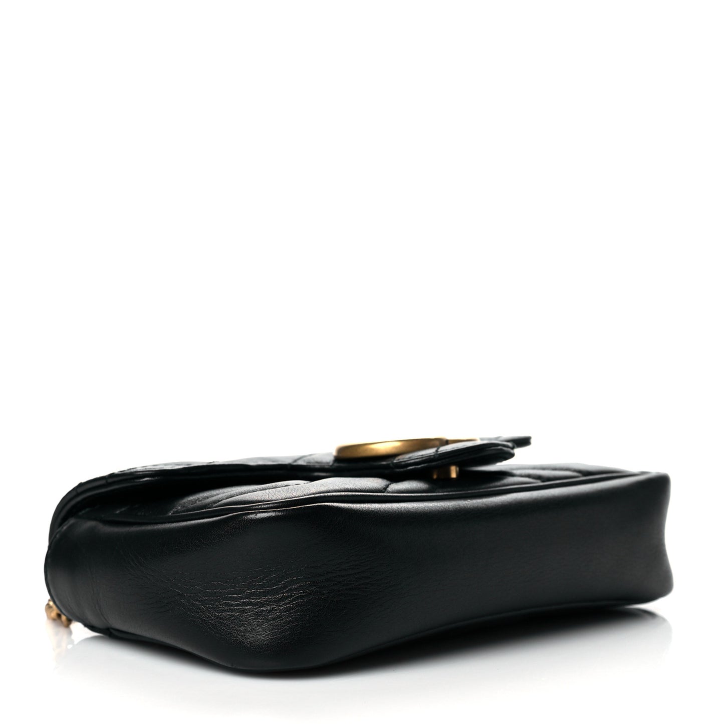 Calfskin Matelasse Super Mini GG Marmont Shoulder Bag Black