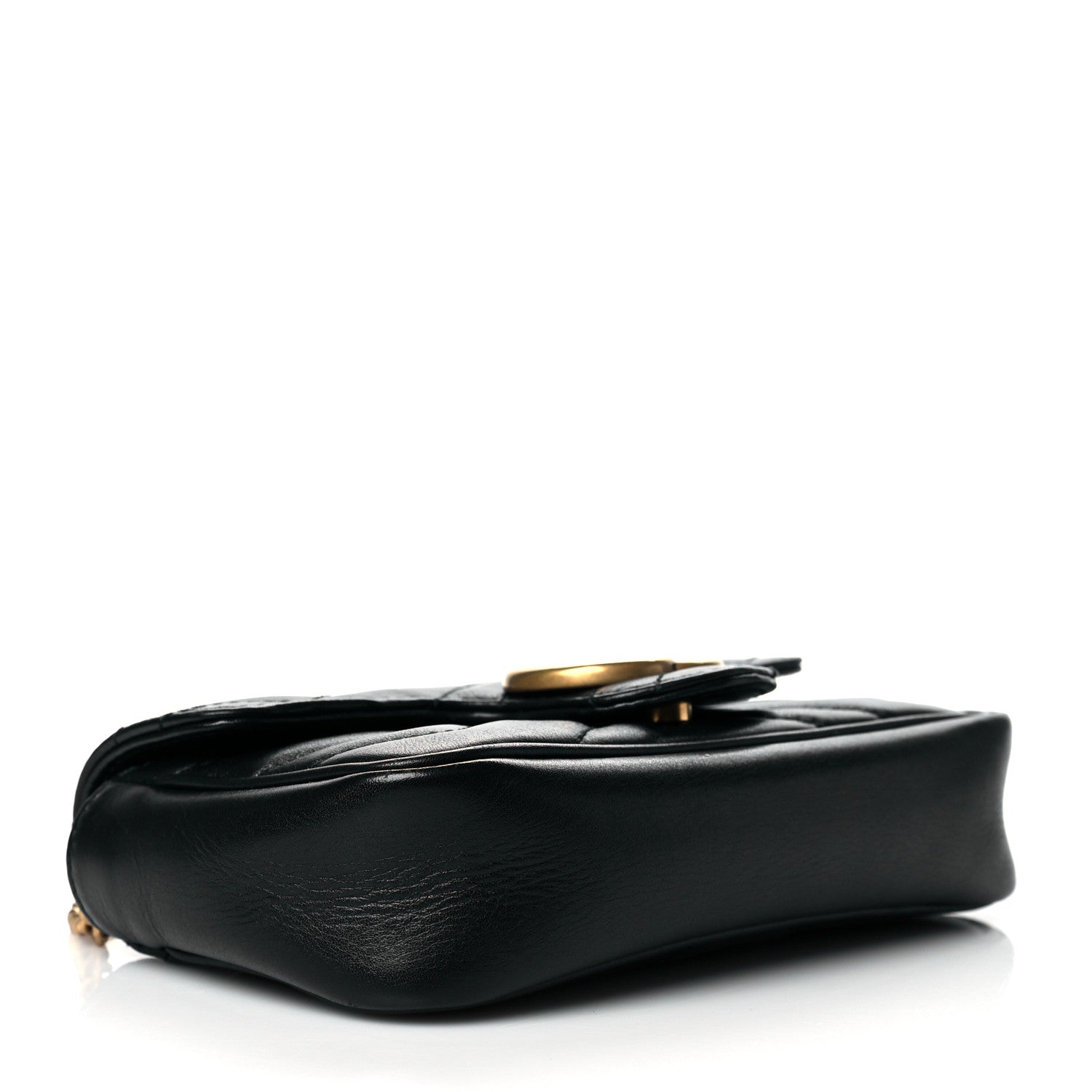 Gucci Calfskin Matelasse Super Mini GG Marmont Shoulder Bag Black 4 of 11