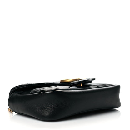 Gucci Calfskin Matelasse Super Mini GG Marmont Shoulder Bag Black 4 of 11