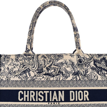 Christian Dior Canvas Embroidered Medium Dioriviera Toile De Jouy Book Tote Blue 8 of 12