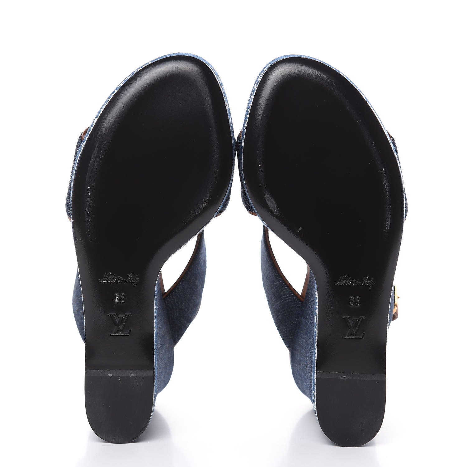 Louis Vuitton Denim Croisiere Wedge Sandals 39 Marine 5 of 11