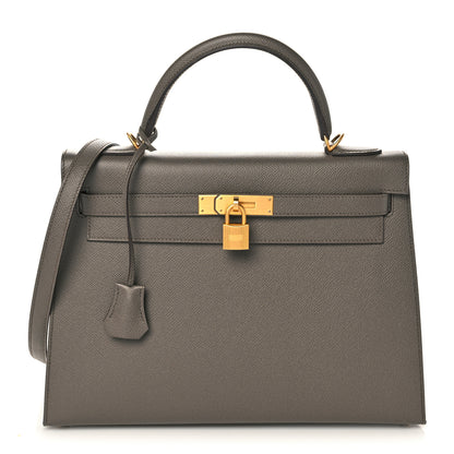 Hermes Epsom Horseshoe Kelly Sellier 32 Etain 1 of 38