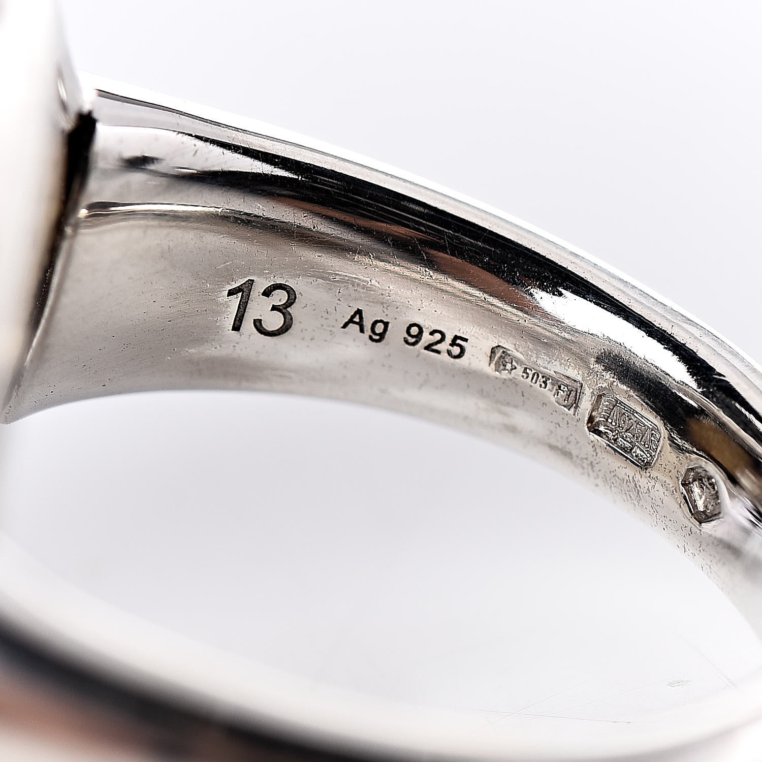 Gucci Sterling Silver Bamboo Horsebit Ring 53 6.25 5 of 6