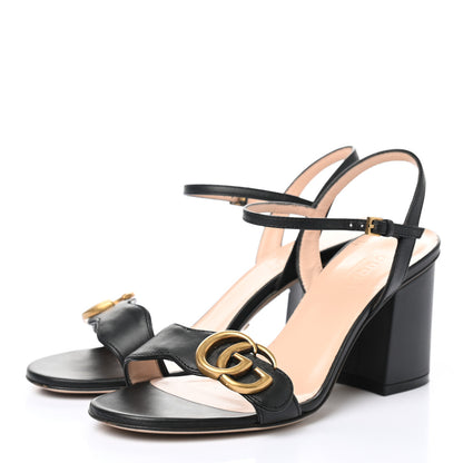 Gucci Lifford Calfskin GG Marmont Ankle Wrap 75mm Sandals 35 Black 3 of 11