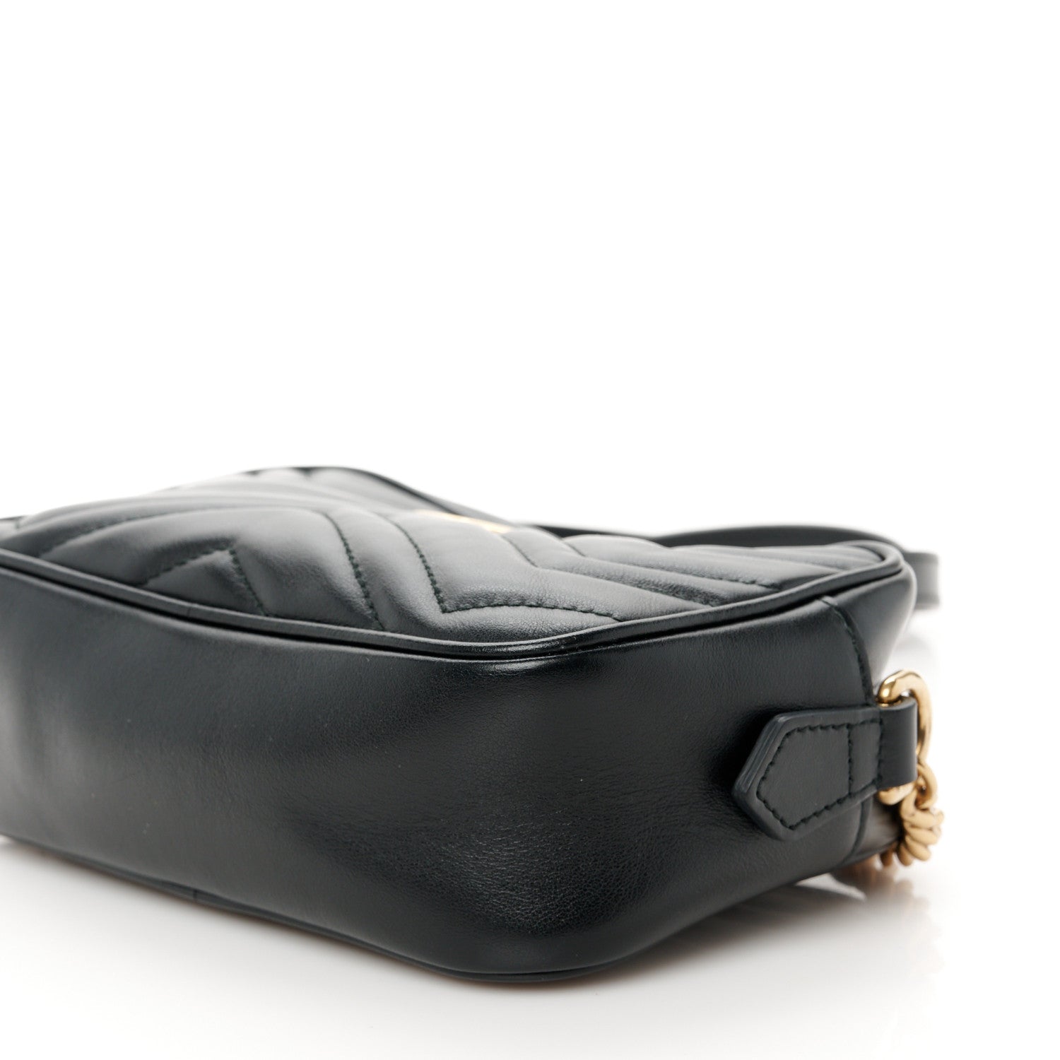 Gucci Calfskin Matelasse Mini GG Marmont Chain Shoulder Bag Black 11 of 11