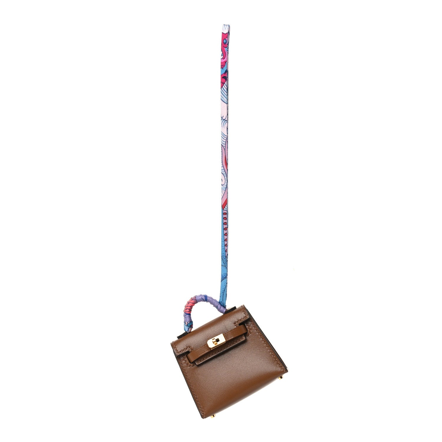 Hermes Tadelakt Mini Kelly Twilly Bag Charm Alezan 1 of 5
