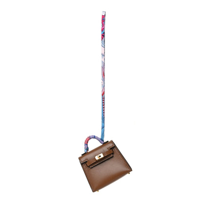 Hermes Tadelakt Mini Kelly Twilly Bag Charm Alezan 1 of 5