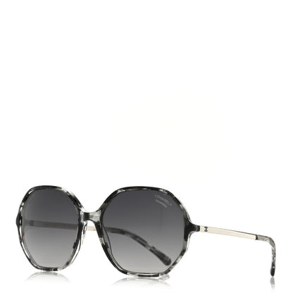 Chanel Acetate Polarized Oversized CC Sunglasses 5345 Black Grey 1 of 8