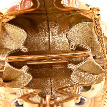 Judith Leiber Crystal Ruby Buddha Minaudiere Clutch Gold 5 of 15